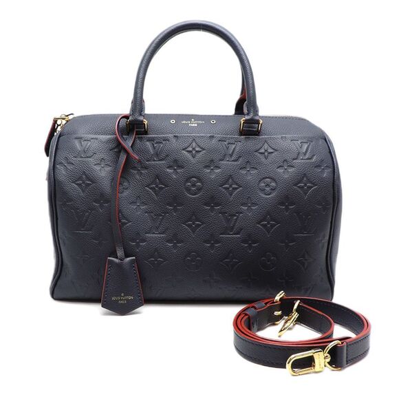 Louis Vuitton Speedy Bandouliere Boston Bag Monogram Implant Marine Rouge - Picture 1 of 6